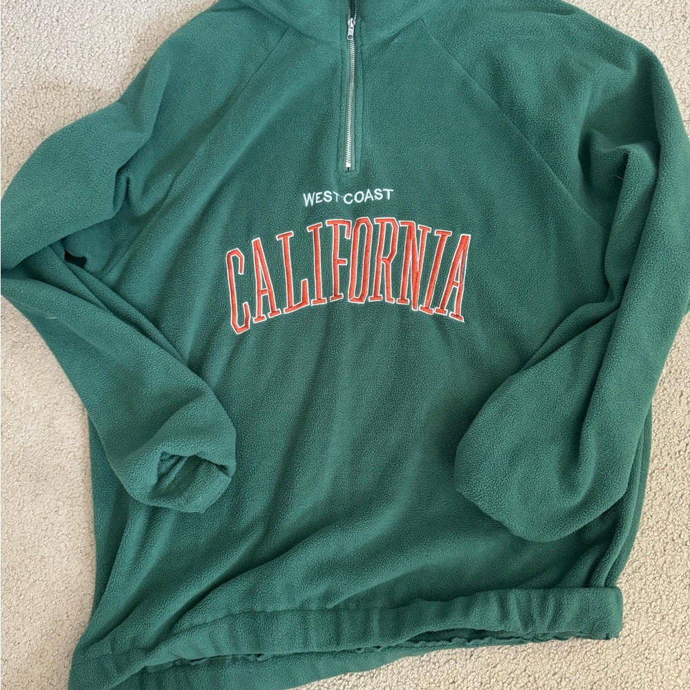 Green California Half-Zip Sweater